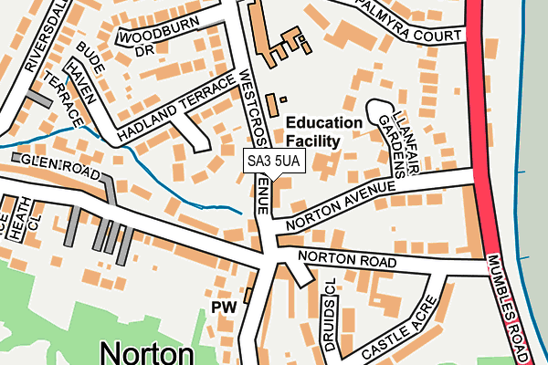 SA3 5UA map - OS OpenMap – Local (Ordnance Survey) SA3 5UA map - OS OpenMap – Local (Ordnance Survey)