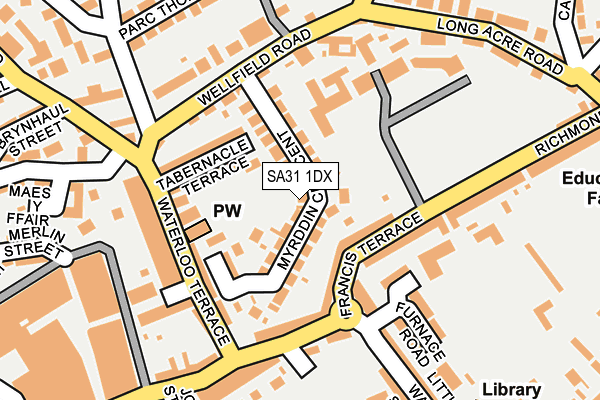 SA31 1DX map - OS OpenMap – Local (Ordnance Survey) SA31 1DX map - OS OpenMap – Local (Ordnance Survey)