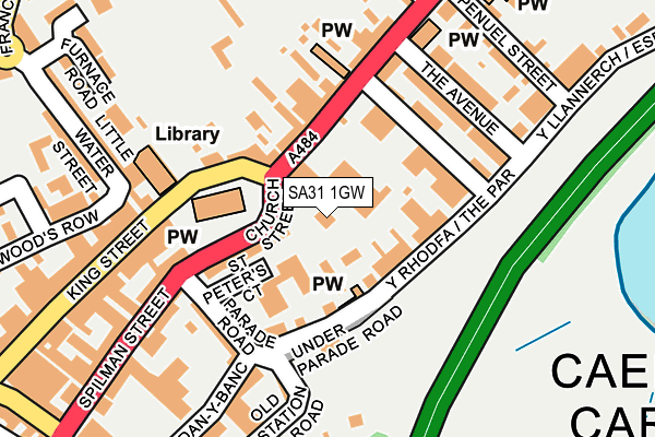 SA31 1GW map - OS OpenMap – Local (Ordnance Survey) SA31 1GW map - OS OpenMap – Local (Ordnance Survey)