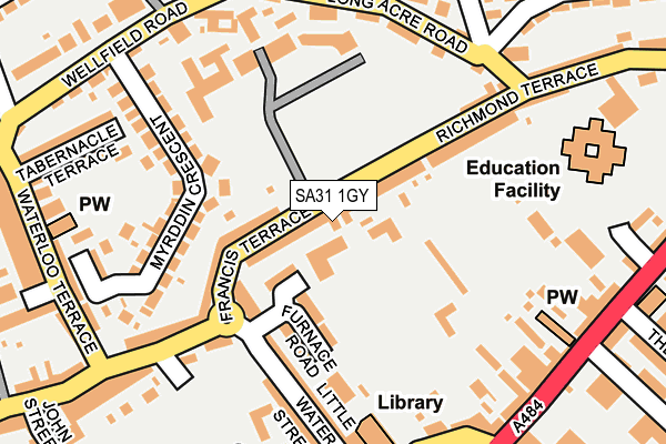 SA31 1GY map - OS OpenMap – Local (Ordnance Survey) SA31 1GY map - OS OpenMap – Local (Ordnance Survey)