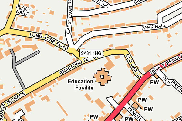 SA31 1HG map - OS OpenMap – Local (Ordnance Survey) SA31 1HG map - OS OpenMap – Local (Ordnance Survey)