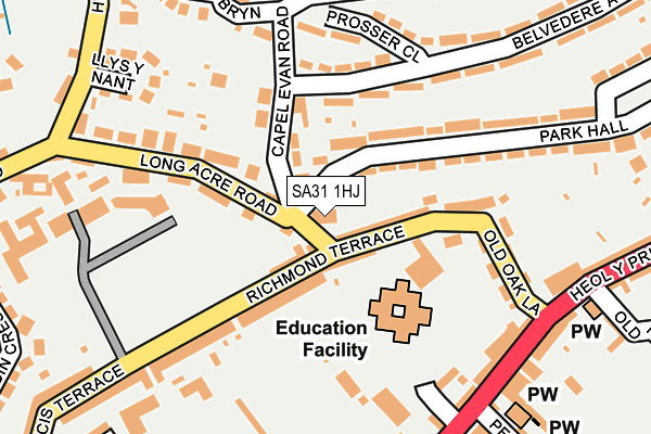 SA31 1HJ map - OS OpenMap – Local (Ordnance Survey) SA31 1HJ map - OS OpenMap – Local (Ordnance Survey)
