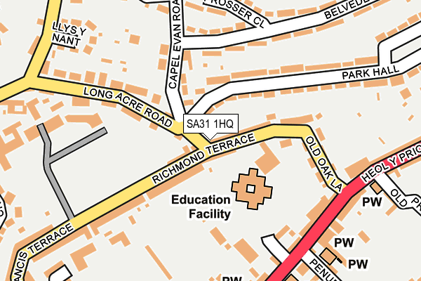 SA31 1HQ map - OS OpenMap – Local (Ordnance Survey) SA31 1HQ map - OS OpenMap – Local (Ordnance Survey)
