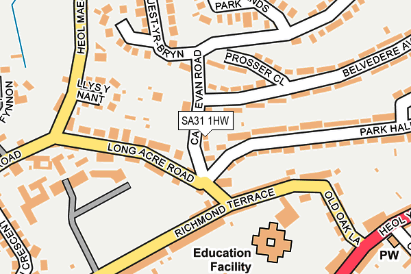 SA31 1HW map - OS OpenMap – Local (Ordnance Survey) SA31 1HW map - OS OpenMap – Local (Ordnance Survey)