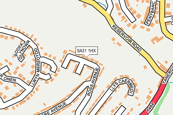 SA31 1HX map - OS OpenMap – Local (Ordnance Survey) SA31 1HX map - OS OpenMap – Local (Ordnance Survey)
