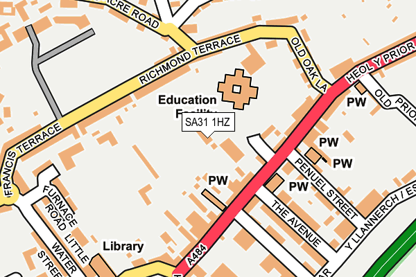 SA31 1HZ map - OS OpenMap – Local (Ordnance Survey) SA31 1HZ map - OS OpenMap – Local (Ordnance Survey)