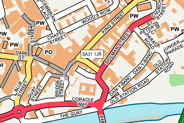 SA31 1JR map - OS OpenMap – Local (Ordnance Survey) SA31 1JR map - OS OpenMap – Local (Ordnance Survey)