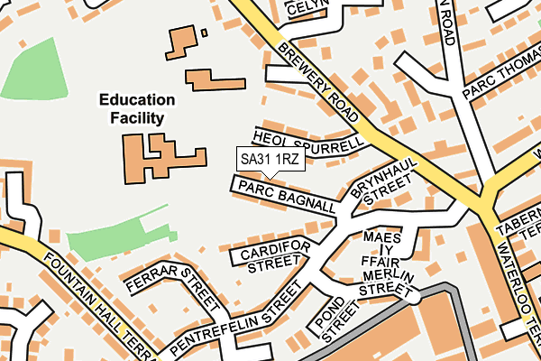 SA31 1RZ map - OS OpenMap – Local (Ordnance Survey) SA31 1RZ map - OS OpenMap – Local (Ordnance Survey)