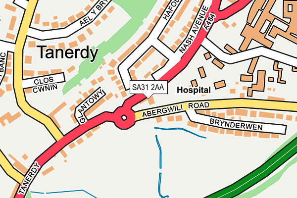 SA31 2AA map - OS OpenMap – Local (Ordnance Survey) SA31 2AA map - OS OpenMap – Local (Ordnance Survey)