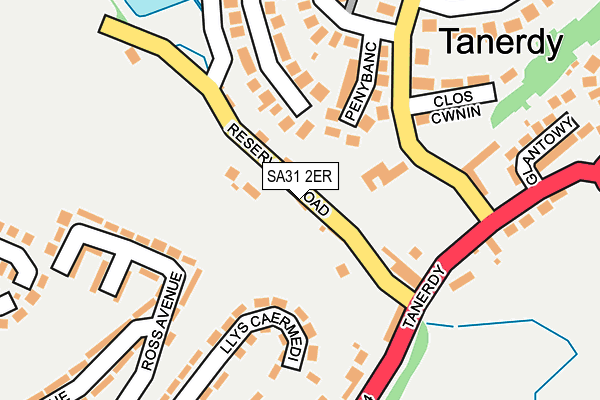 SA31 2ER map - OS OpenMap – Local (Ordnance Survey) SA31 2ER map - OS OpenMap – Local (Ordnance Survey)