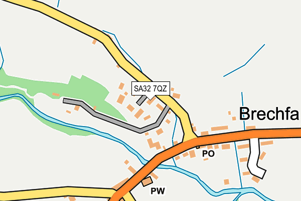SA32 7QZ map - OS OpenMap – Local (Ordnance Survey) SA32 7QZ map - OS OpenMap – Local (Ordnance Survey)