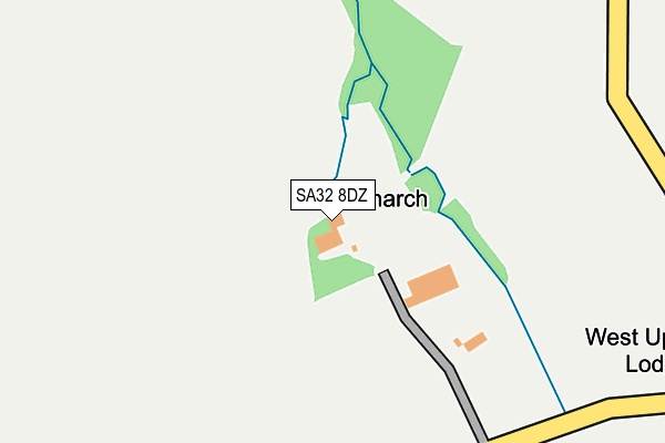 SA32 8DZ map - OS OpenMap – Local (Ordnance Survey) SA32 8DZ map - OS OpenMap – Local (Ordnance Survey)