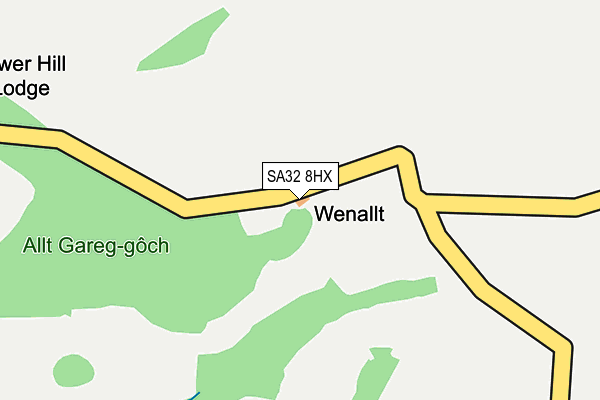 SA32 8HX map - OS OpenMap – Local (Ordnance Survey) SA32 8HX map - OS OpenMap – Local (Ordnance Survey)