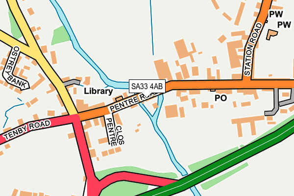 SA33 4AB map - OS OpenMap – Local (Ordnance Survey) SA33 4AB map - OS OpenMap – Local (Ordnance Survey)