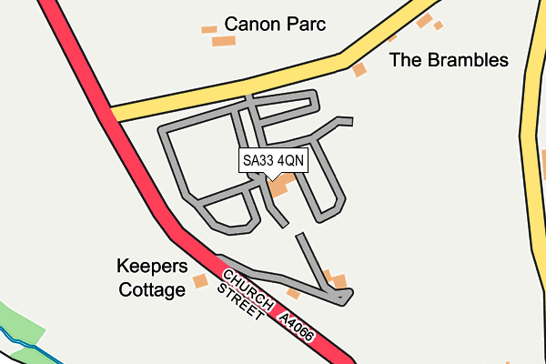 SA33 4QN map - OS OpenMap – Local (Ordnance Survey) SA33 4QN map - OS OpenMap – Local (Ordnance Survey)