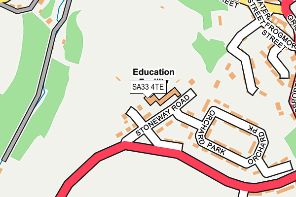 SA33 4TE map - OS OpenMap – Local (Ordnance Survey)