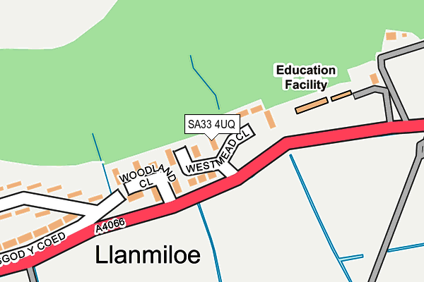 SA33 4UQ map - OS OpenMap – Local (Ordnance Survey) SA33 4UQ map - OS OpenMap – Local (Ordnance Survey)
