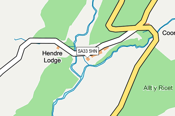 SA33 5HN map - OS OpenMap – Local (Ordnance Survey) SA33 5HN map - OS OpenMap – Local (Ordnance Survey)