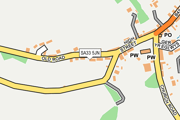 SA33 5JN map - OS OpenMap – Local (Ordnance Survey) SA33 5JN map - OS OpenMap – Local (Ordnance Survey)