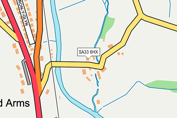 SA33 6HX map - OS OpenMap – Local (Ordnance Survey) SA33 6HX map - OS OpenMap – Local (Ordnance Survey)