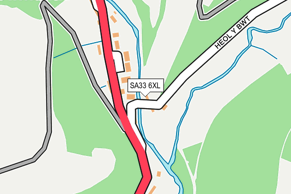 SA33 6XL map - OS OpenMap – Local (Ordnance Survey) SA33 6XL map - OS OpenMap – Local (Ordnance Survey)