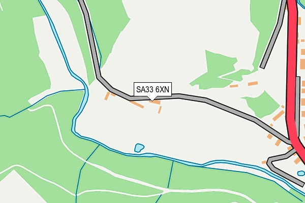 SA33 6XN map - OS OpenMap – Local (Ordnance Survey) SA33 6XN map - OS OpenMap – Local (Ordnance Survey)