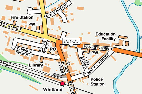 SA34 0AL map - OS OpenMap – Local (Ordnance Survey) SA34 0AL map - OS OpenMap – Local (Ordnance Survey)