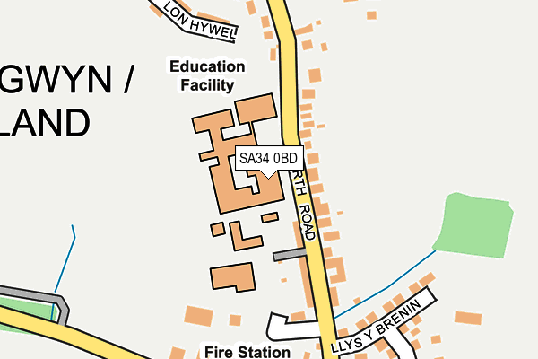 SA34 0BD map - OS OpenMap – Local (Ordnance Survey) SA34 0BD map - OS OpenMap – Local (Ordnance Survey)