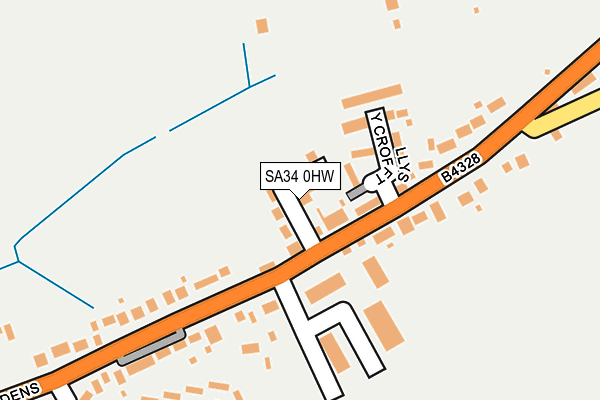 SA34 0HW map - OS OpenMap – Local (Ordnance Survey) SA34 0HW map - OS OpenMap – Local (Ordnance Survey)