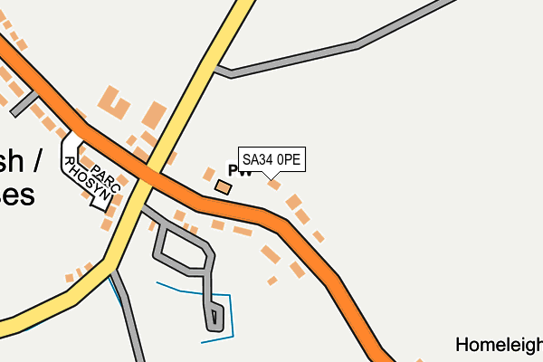 SA34 0PE map - OS OpenMap – Local (Ordnance Survey) SA34 0PE map - OS OpenMap – Local (Ordnance Survey)