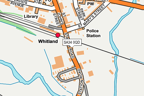 SA34 0QD map - OS OpenMap – Local (Ordnance Survey) SA34 0QD map - OS OpenMap – Local (Ordnance Survey)