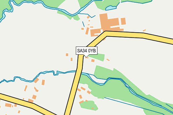 SA34 0YB map - OS OpenMap – Local (Ordnance Survey) SA34 0YB map - OS OpenMap – Local (Ordnance Survey)