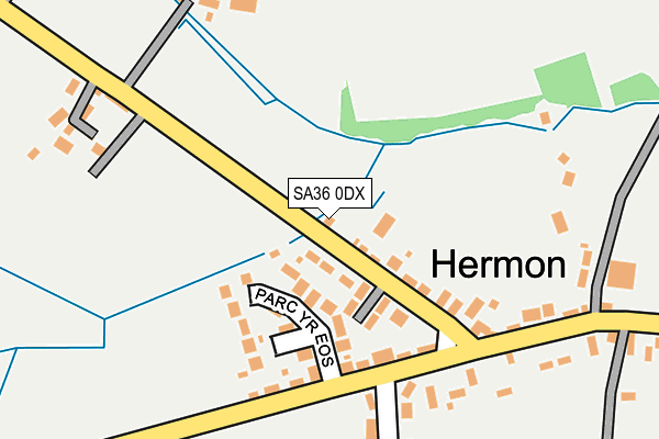 SA36 0DX map - OS OpenMap – Local (Ordnance Survey)