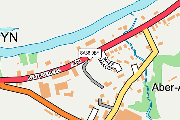 SA38 9BY map - OS OpenMap – Local (Ordnance Survey) SA38 9BY map - OS OpenMap – Local (Ordnance Survey)