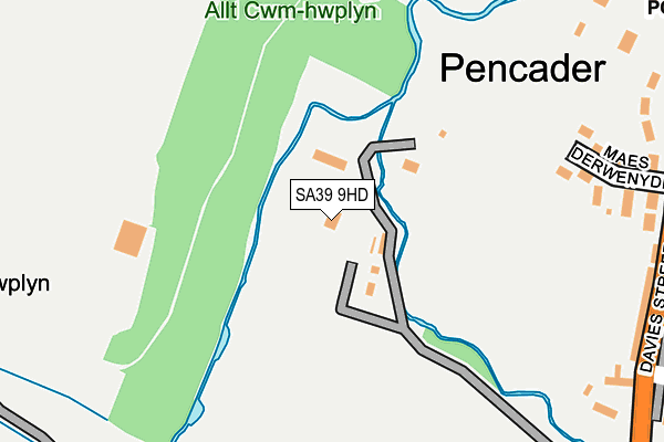 SA39 9HD map - OS OpenMap – Local (Ordnance Survey)