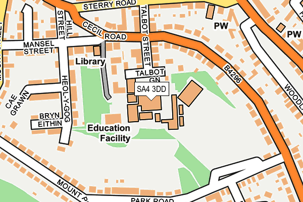 SA4 3DD map - OS OpenMap – Local (Ordnance Survey) SA4 3DD map - OS OpenMap – Local (Ordnance Survey)