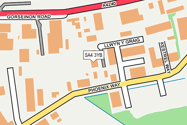 SA4 3YB map - OS OpenMap – Local (Ordnance Survey) SA4 3YB map - OS OpenMap – Local (Ordnance Survey)