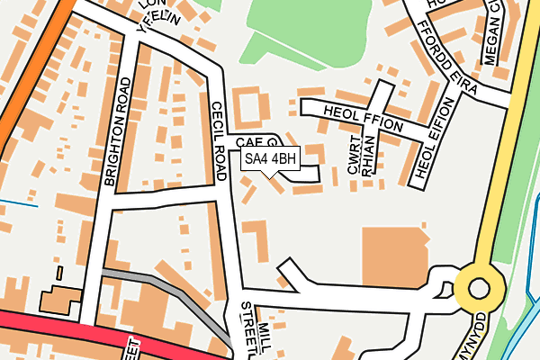 SA4 4BH map - OS OpenMap – Local (Ordnance Survey) SA4 4BH map - OS OpenMap – Local (Ordnance Survey)