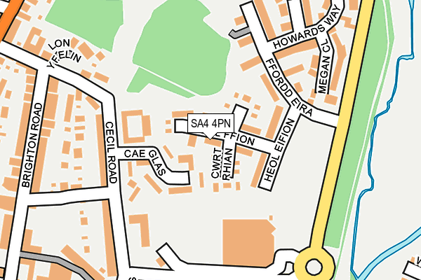 SA4 4PN map - OS OpenMap – Local (Ordnance Survey) SA4 4PN map - OS OpenMap – Local (Ordnance Survey)
