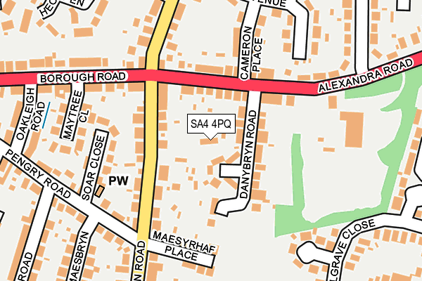 SA4 4PQ map - OS OpenMap – Local (Ordnance Survey) SA4 4PQ map - OS OpenMap – Local (Ordnance Survey)