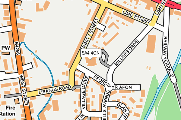 SA4 4QN map - OS OpenMap – Local (Ordnance Survey) SA4 4QN map - OS OpenMap – Local (Ordnance Survey)