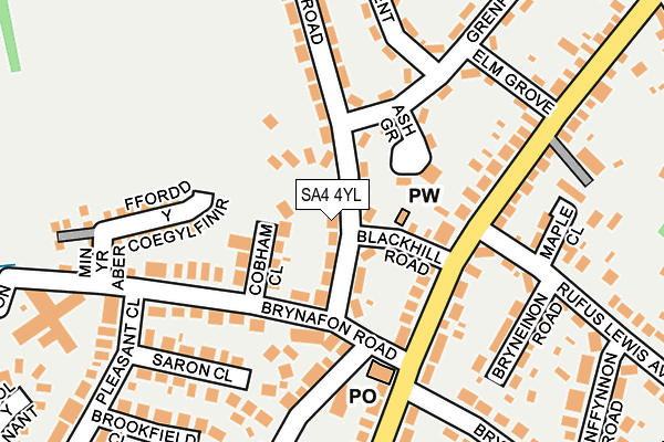 SA4 4YL map - OS OpenMap – Local (Ordnance Survey) SA4 4YL map - OS OpenMap – Local (Ordnance Survey)