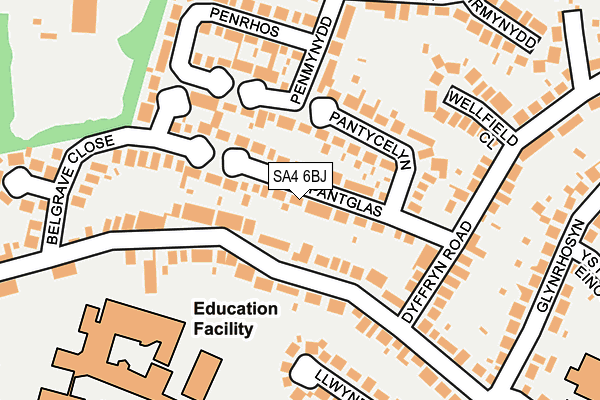 SA4 6BJ map - OS OpenMap – Local (Ordnance Survey) SA4 6BJ map - OS OpenMap – Local (Ordnance Survey)