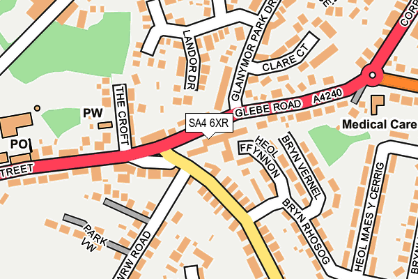 SA4 6XR map - OS OpenMap – Local (Ordnance Survey) SA4 6XR map - OS OpenMap – Local (Ordnance Survey)