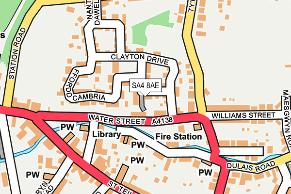 SA4 8AE map - OS OpenMap – Local (Ordnance Survey) SA4 8AE map - OS OpenMap – Local (Ordnance Survey)