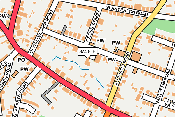 SA4 8LE map - OS OpenMap – Local (Ordnance Survey) SA4 8LE map - OS OpenMap – Local (Ordnance Survey)