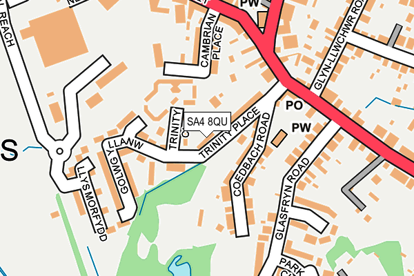 SA4 8QU map - OS OpenMap – Local (Ordnance Survey) SA4 8QU map - OS OpenMap – Local (Ordnance Survey)