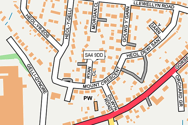 SA4 9DD map - OS OpenMap – Local (Ordnance Survey) SA4 9DD map - OS OpenMap – Local (Ordnance Survey)