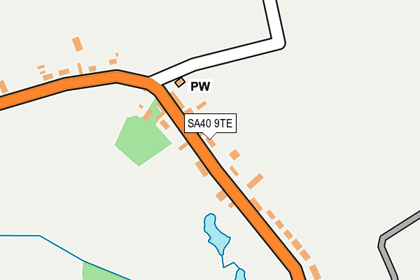 SA40 9TE map - OS OpenMap – Local (Ordnance Survey) SA40 9TE map - OS OpenMap – Local (Ordnance Survey)