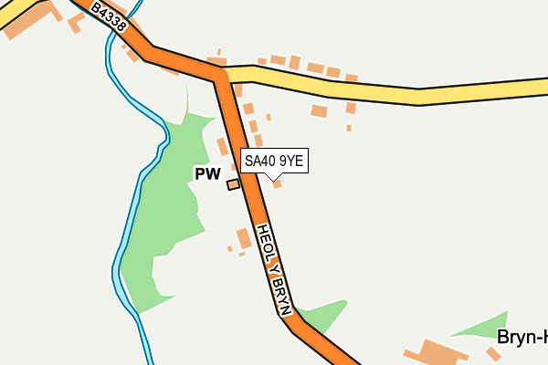SA40 9YE map - OS OpenMap – Local (Ordnance Survey) SA40 9YE map - OS OpenMap – Local (Ordnance Survey)